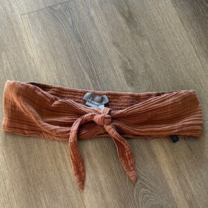 Anthropologie Terracotta Knotted Top